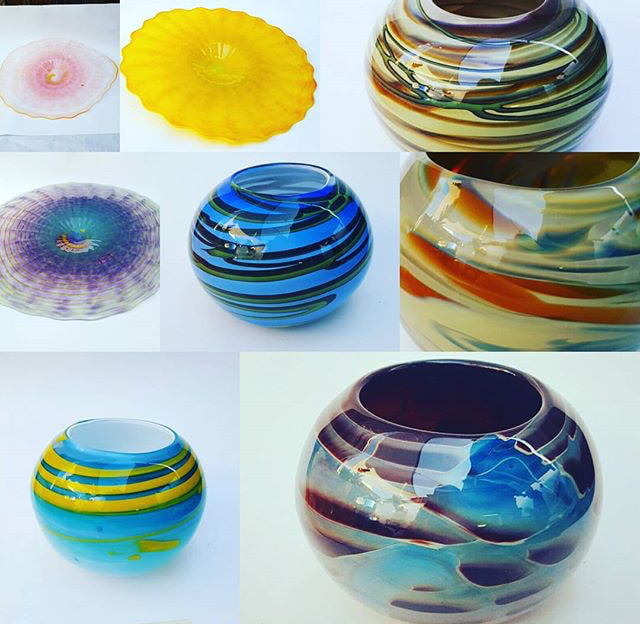 Glass blown bowls